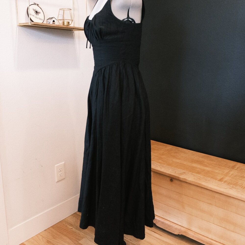 Reformation Balia Linen Dress Black Size 4 - Picture 7 of 10